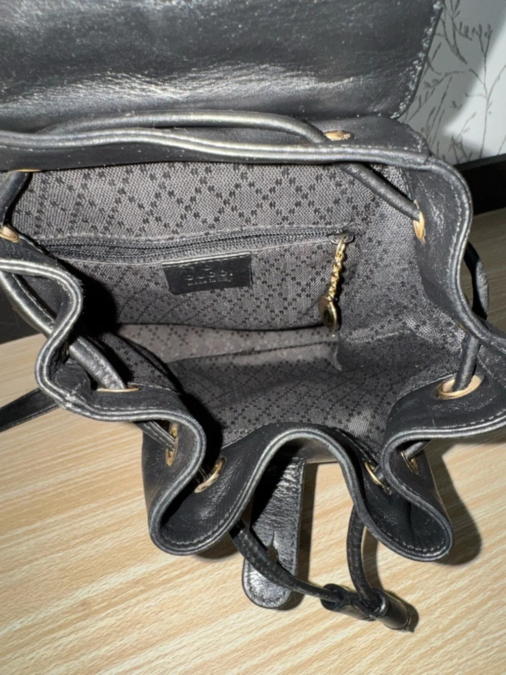 Gucci Black Mini Leather Backpack with Bamboo Toggle - Picture 7 of 7